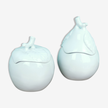 Porcelain apple and pear boxes