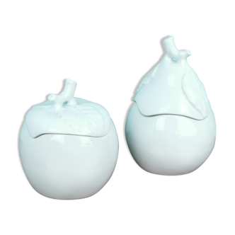 Porcelain apple and pear boxes