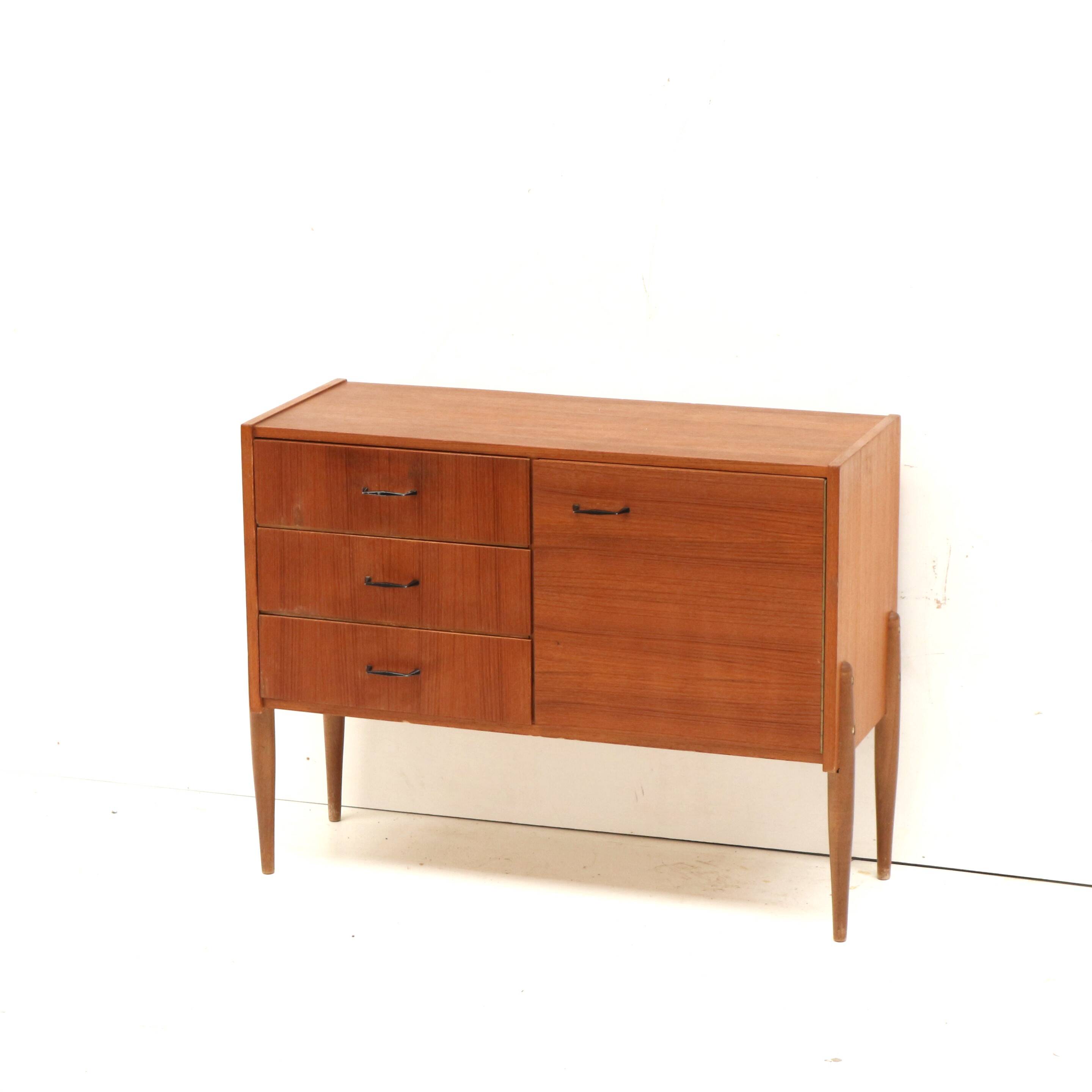 Vintage sideboard with drawers and door made in the 60s