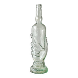Legras glass bottle "transparent hand" circa 1920, antique carafe