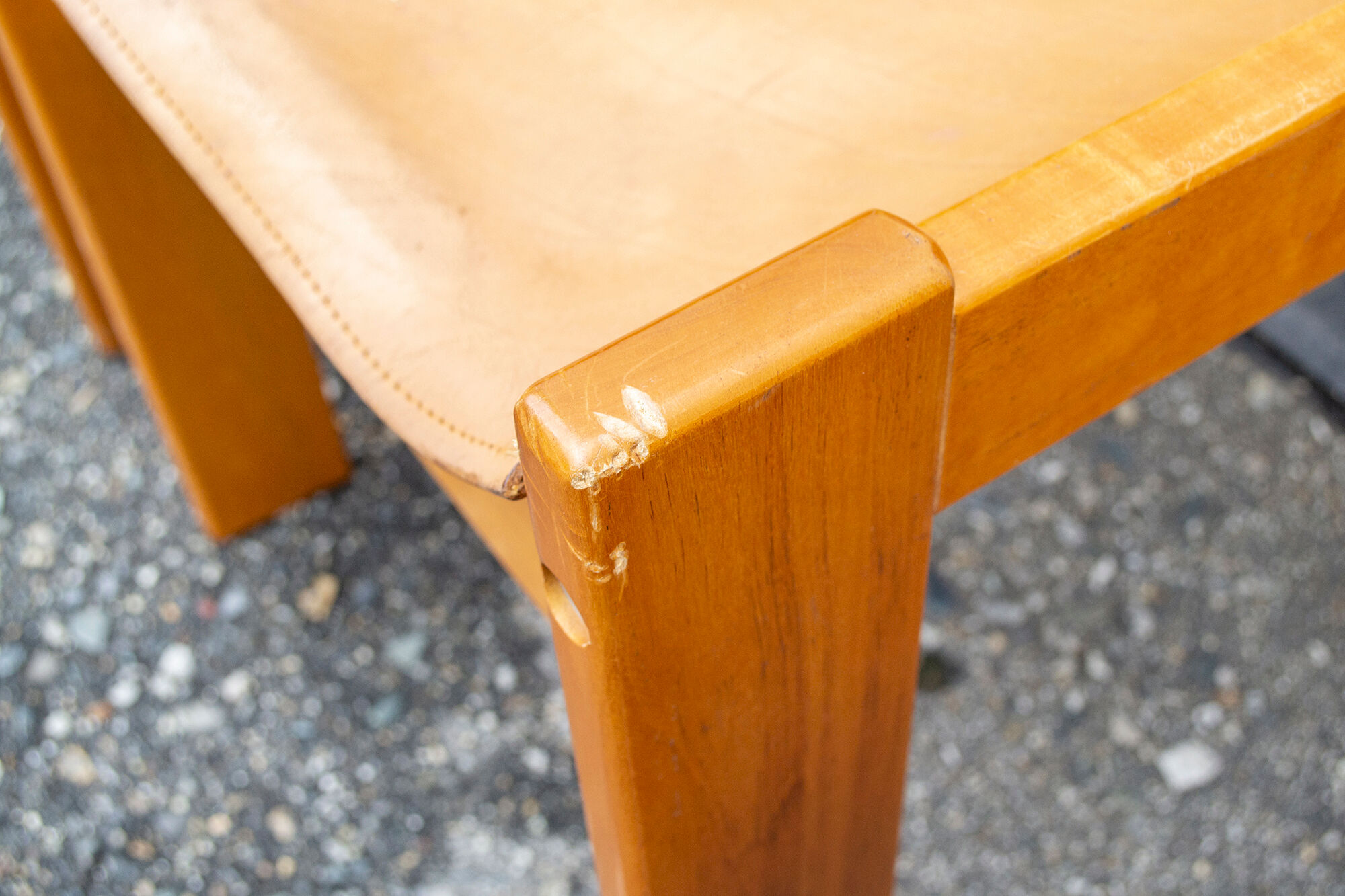Beech and leather chairs by Ibisco Italia 1960
