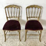 Pair of charivari chairs in gilded wood