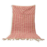 Handmade pure natural wool Berber rug in pink, size 150 x 250 cm.