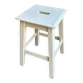 Tabouret en bois blanc
