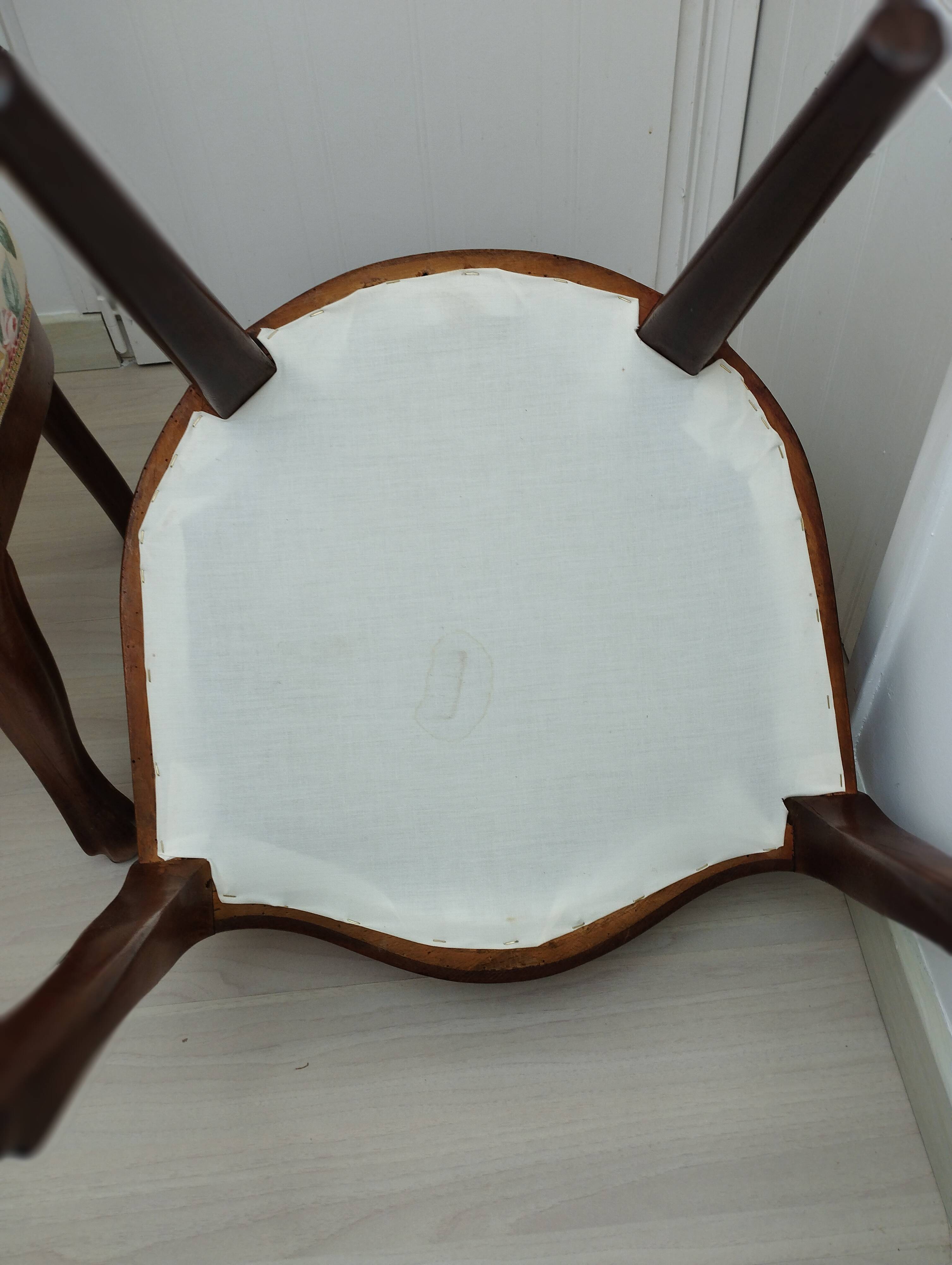 Pair of chairs Louis Philippe fabric seat