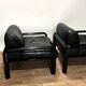 Paire de fauteuils Gae Aulenti Knoll cuir
