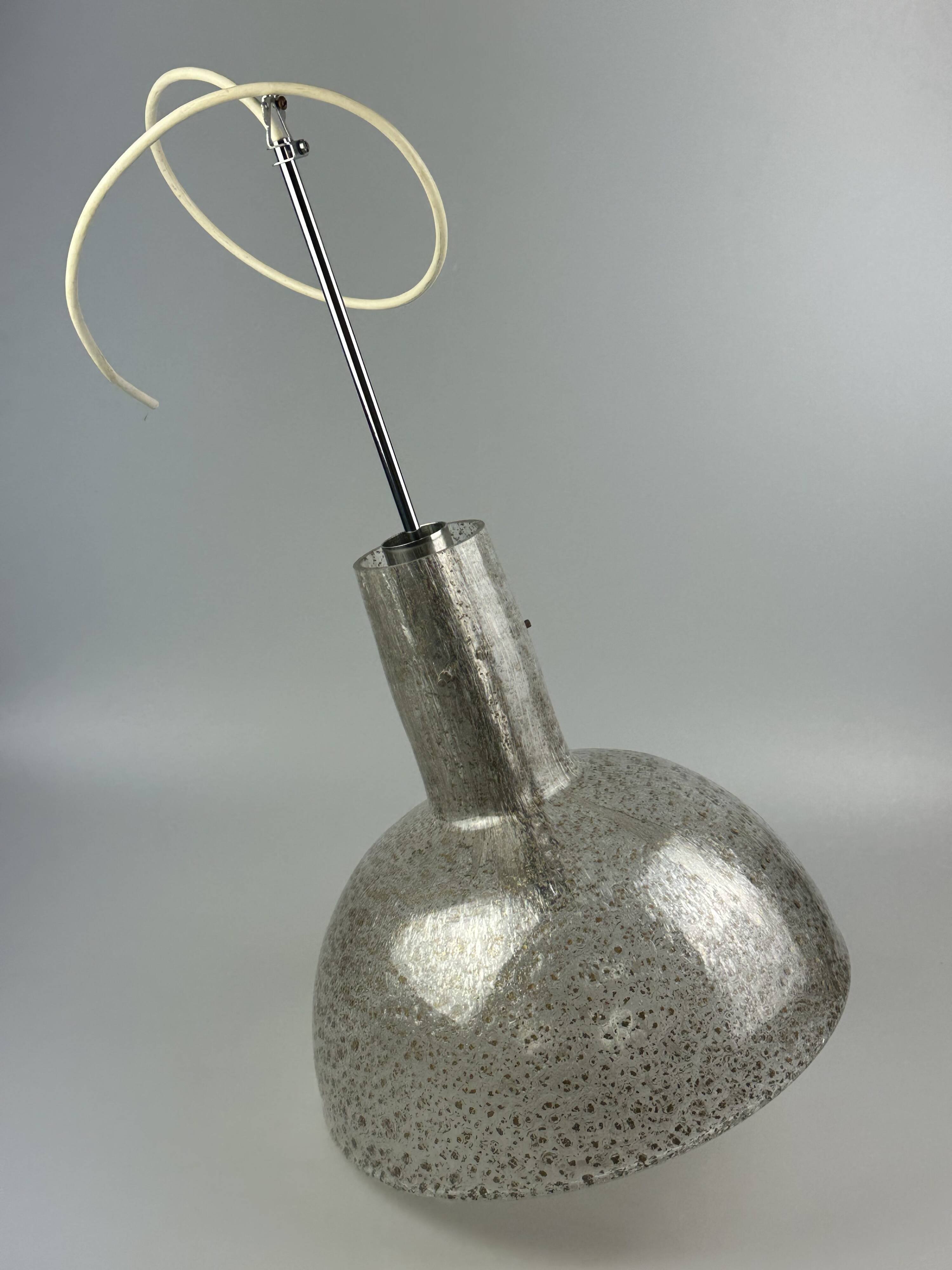 60s 70s ceiling lamp hanging lamp by Temde Leuchten glass space age design