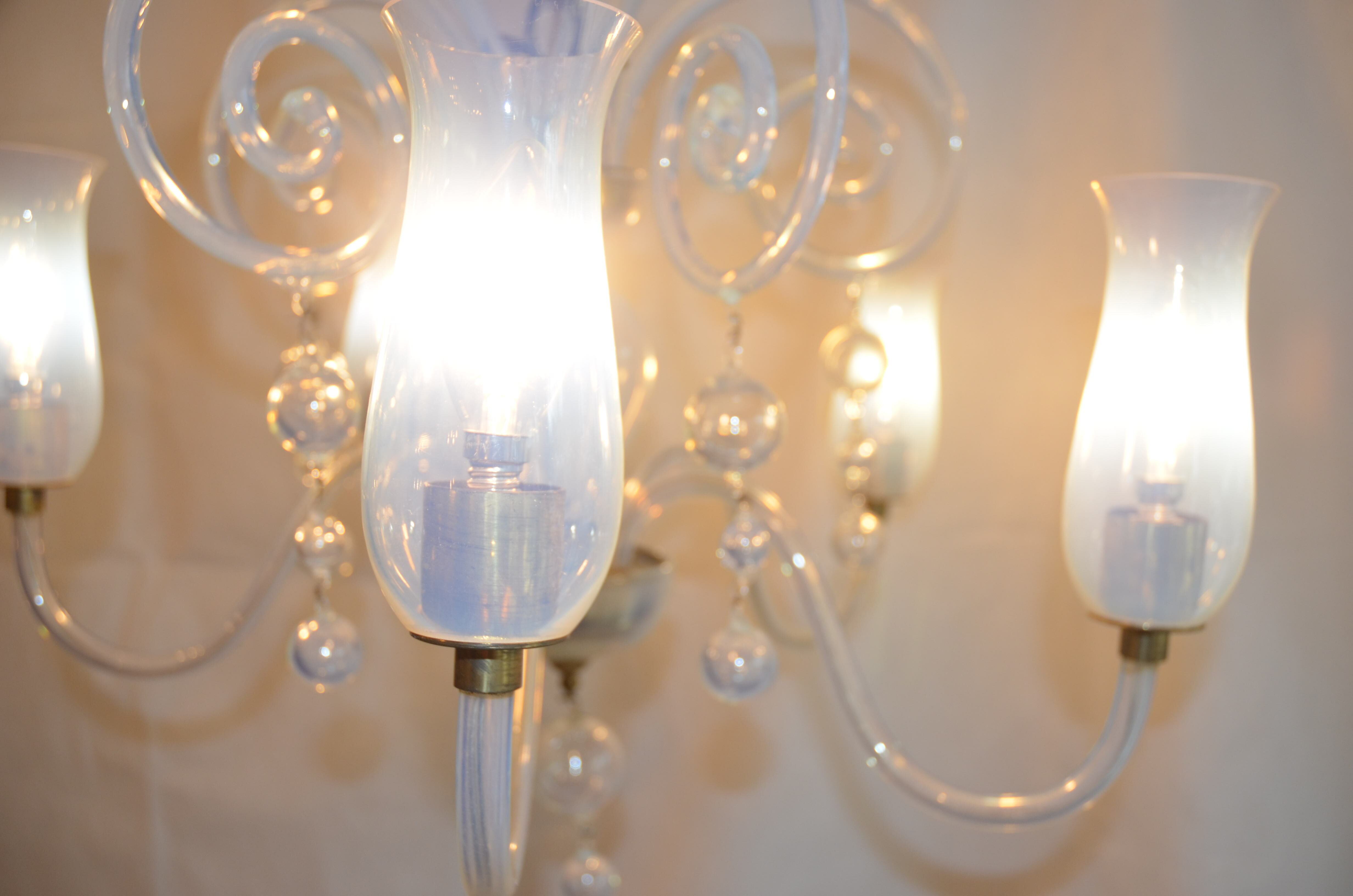 Lustre flûtes cristal de Murano