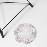 Cendrier sur pied verre coloré noire 1970