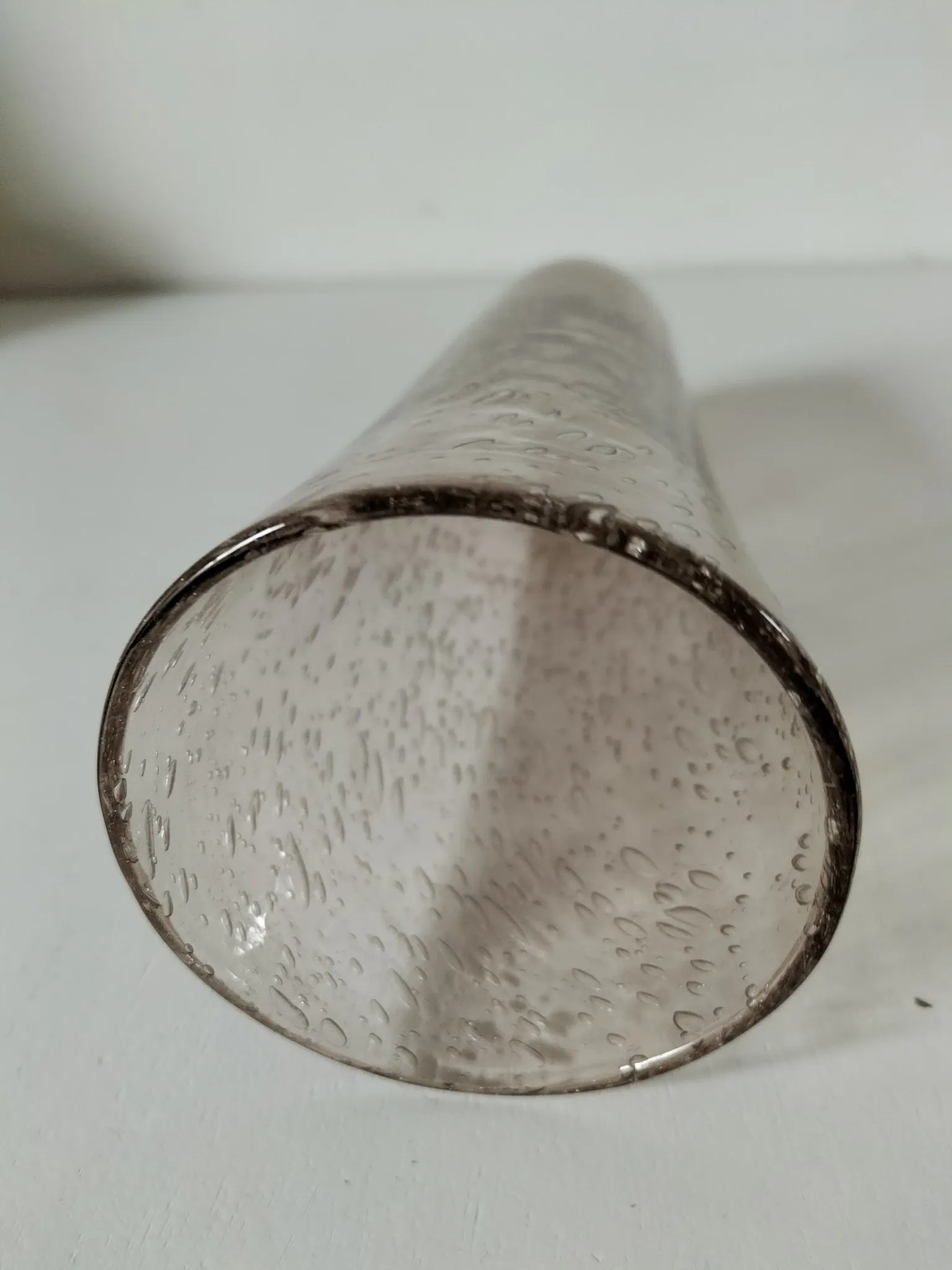 Bubble glass vase signed Biot – Pink beige