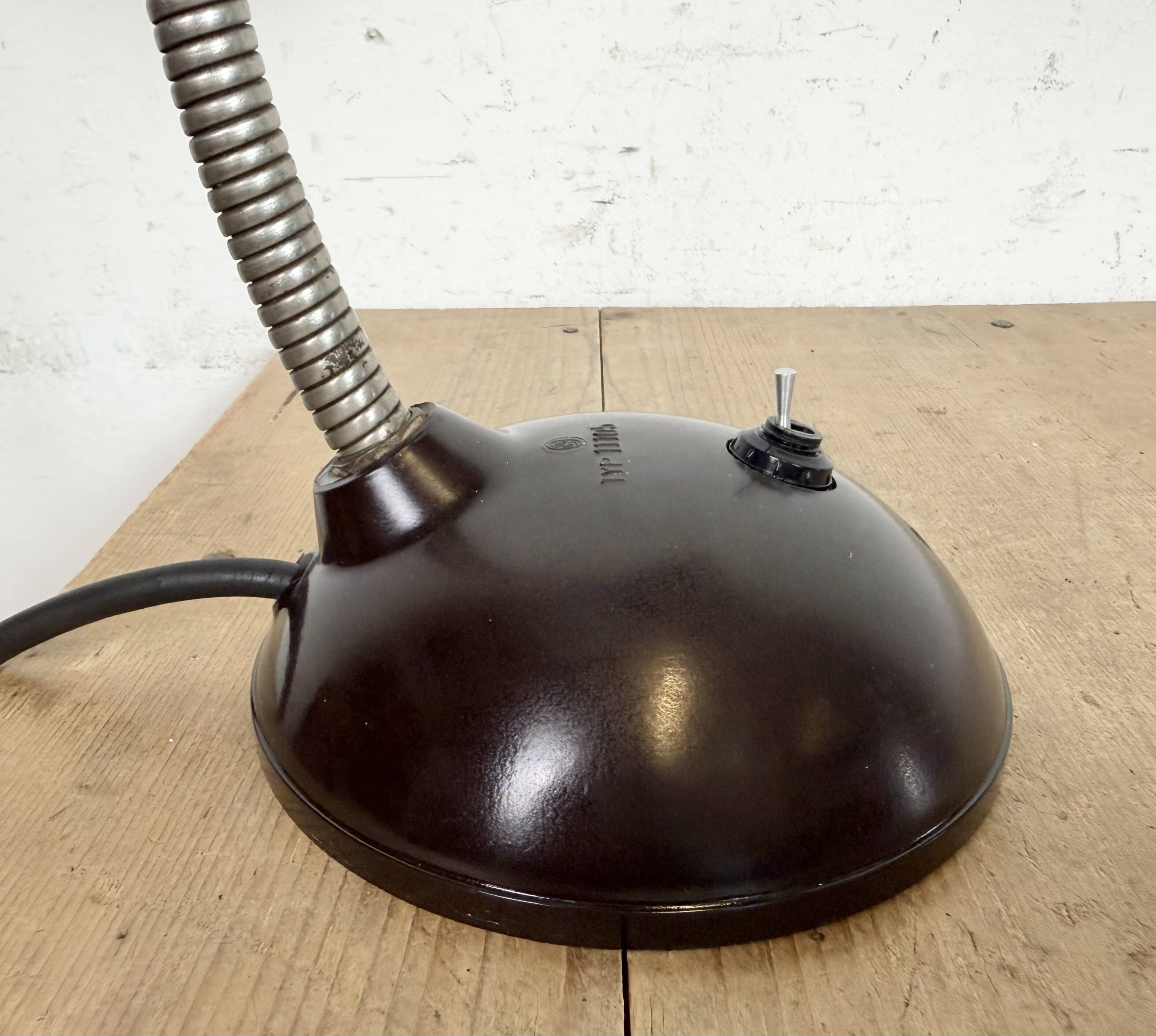 Vintage Brown Bakelite Gooseneck Table Lamp, 1950s