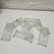 Set of 8 chiseled glass knife holders