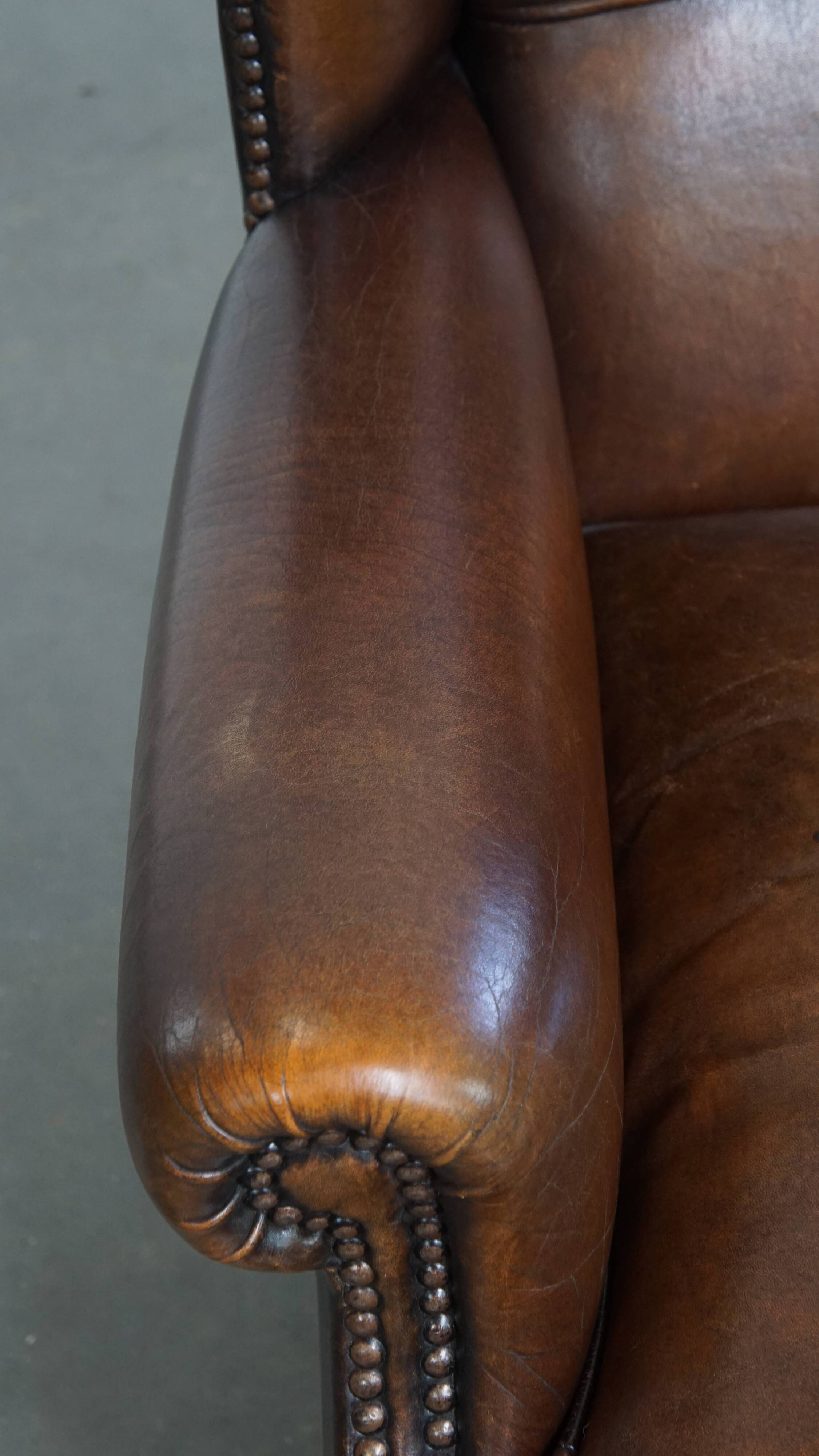Wingback Chair in Sheepskin Leather