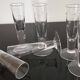 6 small antique hand-blown crystal flutes