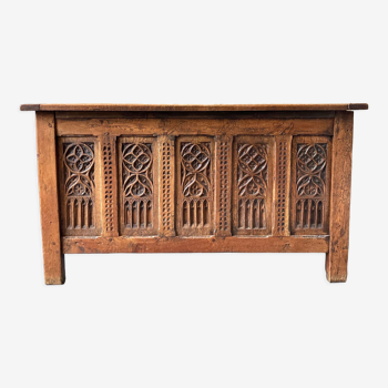 Carved wooden chest