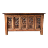 Carved wooden chest