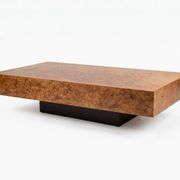 Table basse rectangulaire en loupe d'orme