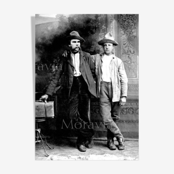 Photographie  "Rimbaud et Verlaine",  Bruxelles,  1873    /   13 x 18 cm