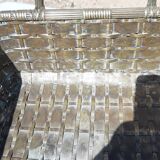 Basket braided in silver metal 19th