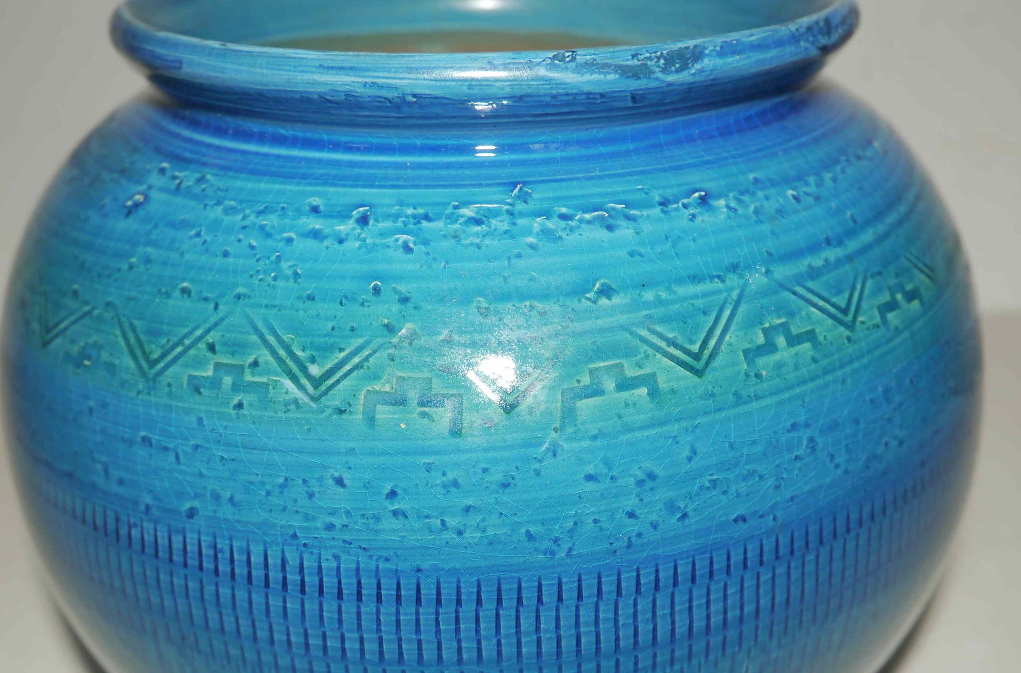 Vase boule bleu – années 70's