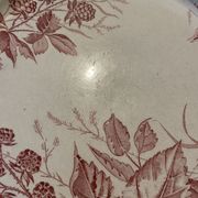 Set of 4 old flat plates Terre de Fer, earthenware of Badonviller