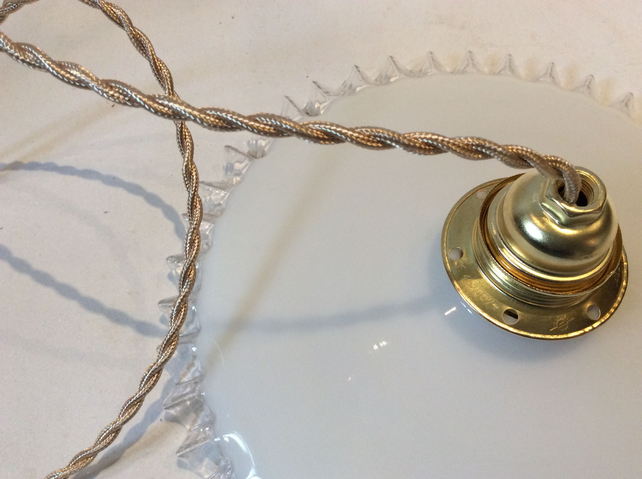 Vintage opaline pendant light