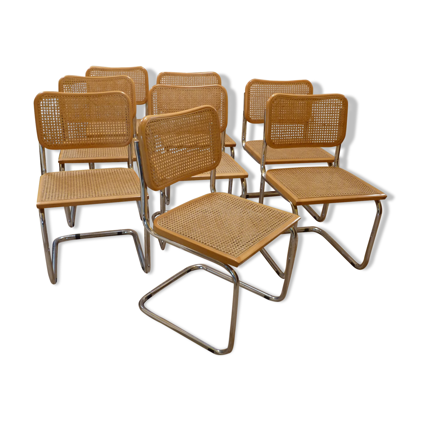 Eight chairs "Cesca B32" by Marcel Breuer