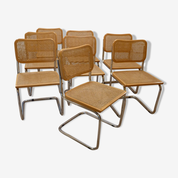 Huit chaises "Cesca B32" par Marcel Breuer