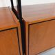 Vintage Italian double modular shelf bookcase in teak and metal