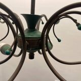 Italian Bronze Green Chandelier 1950’s