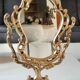 Pivoting Psyche Makeup Mirror. Baroque/Rocaille Style. Bronze. Dim 31 x 20 cm