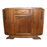 Low Art Deco oak and marble sideboard