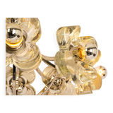 Large chrome glass and crystal pendant by Sische, Germany, 1970s.