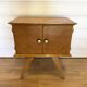 Vintage 1950s Nightstand – Compass Legs & Fluted Front