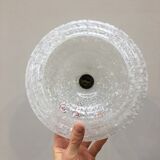 Pair of art deco suspensions in white Clichy glass