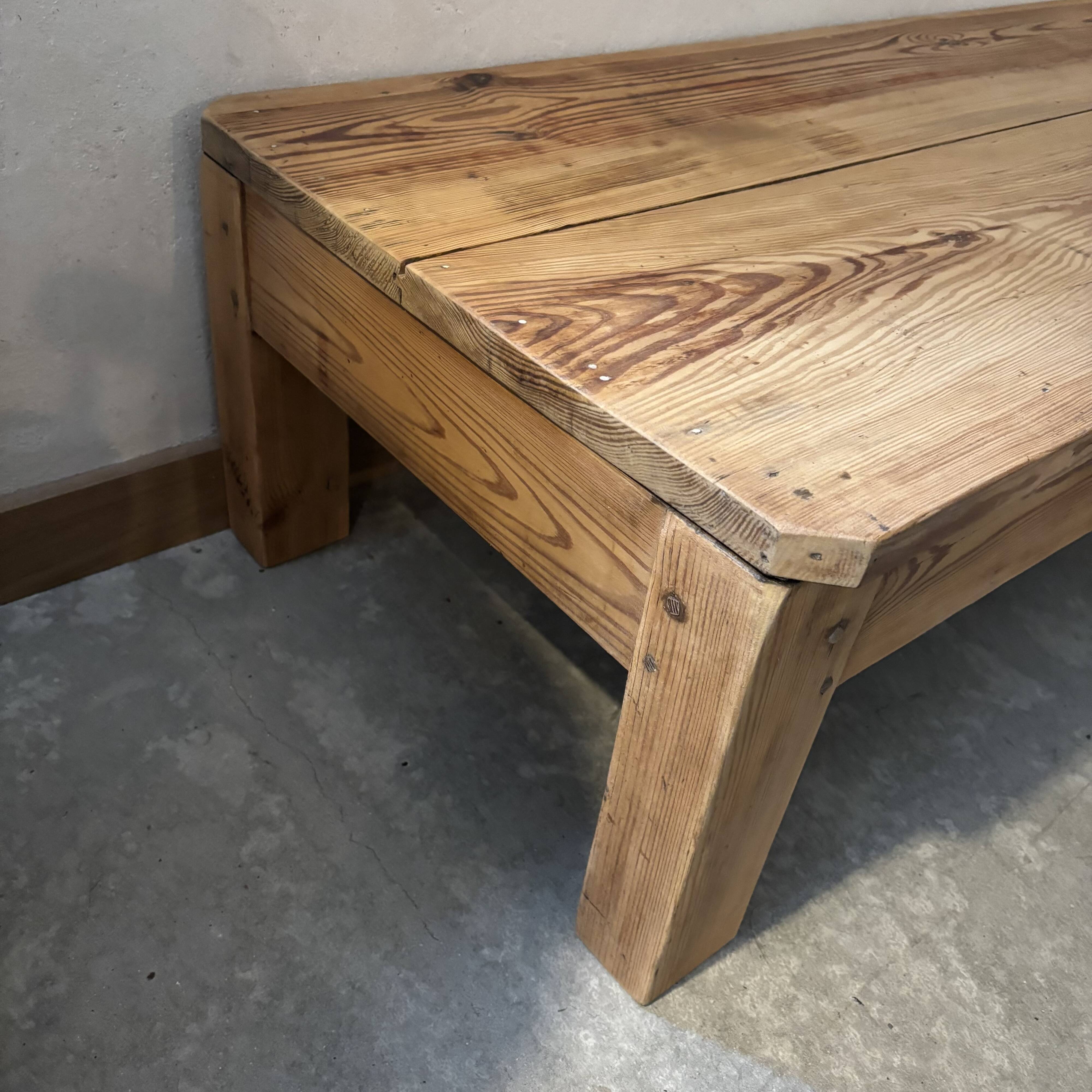 Raw wood coffee table