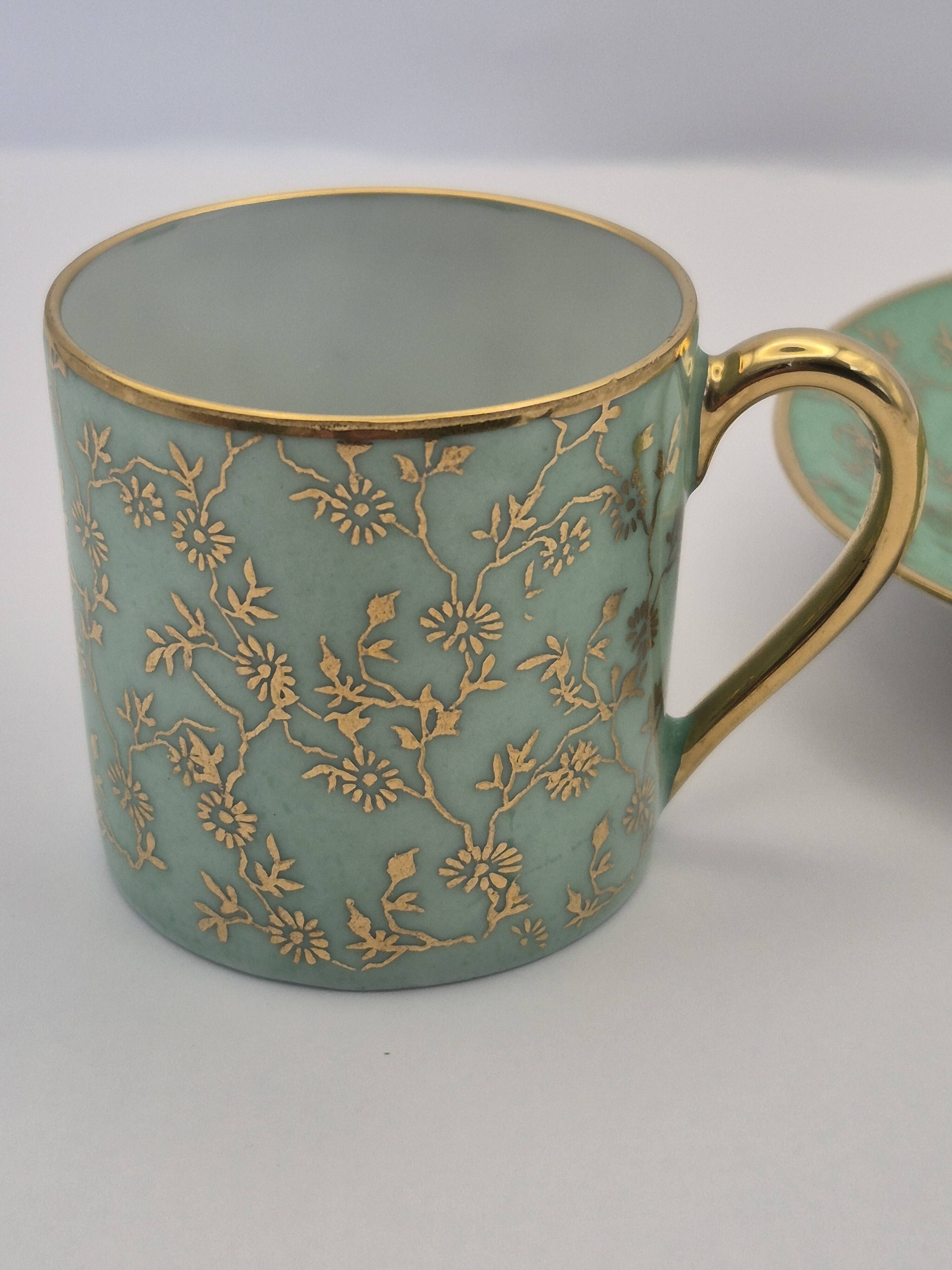 Set of 6 multicoloured moka cups in Limoges fine porcelain.