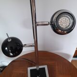 Lampe vintage noire et chrome eyeball Seylumiere modèle Hary
