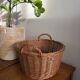 Grand panier en osier tressé 41 cm – panier rangement déco