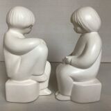Pair of children's bookends reading from the 70s