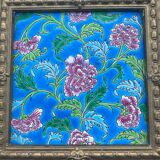 Antique bronze and faience vide-poche from Gien.