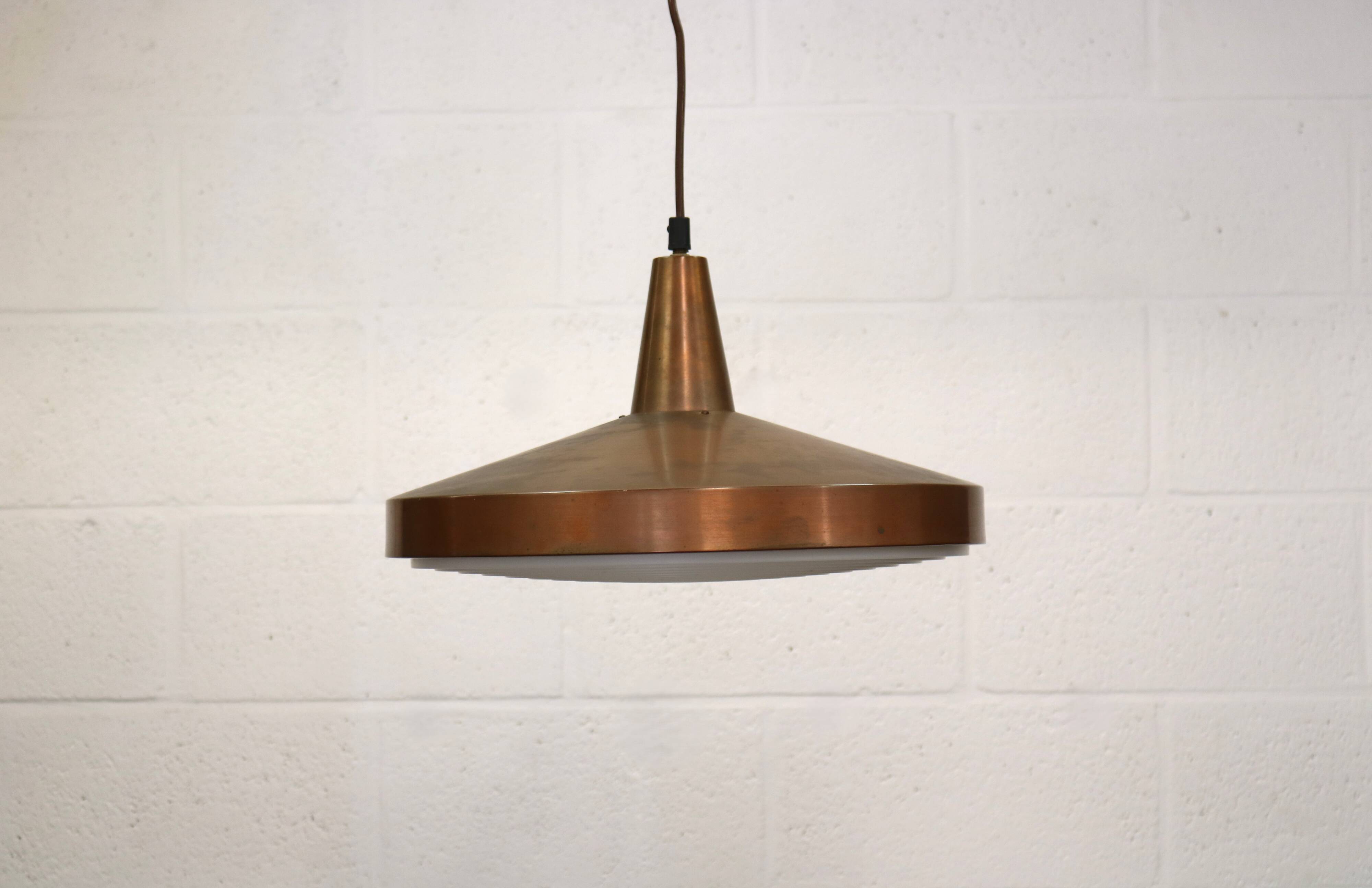Vintage Copper Pendant Lamp: 1960s Scandinavian Design