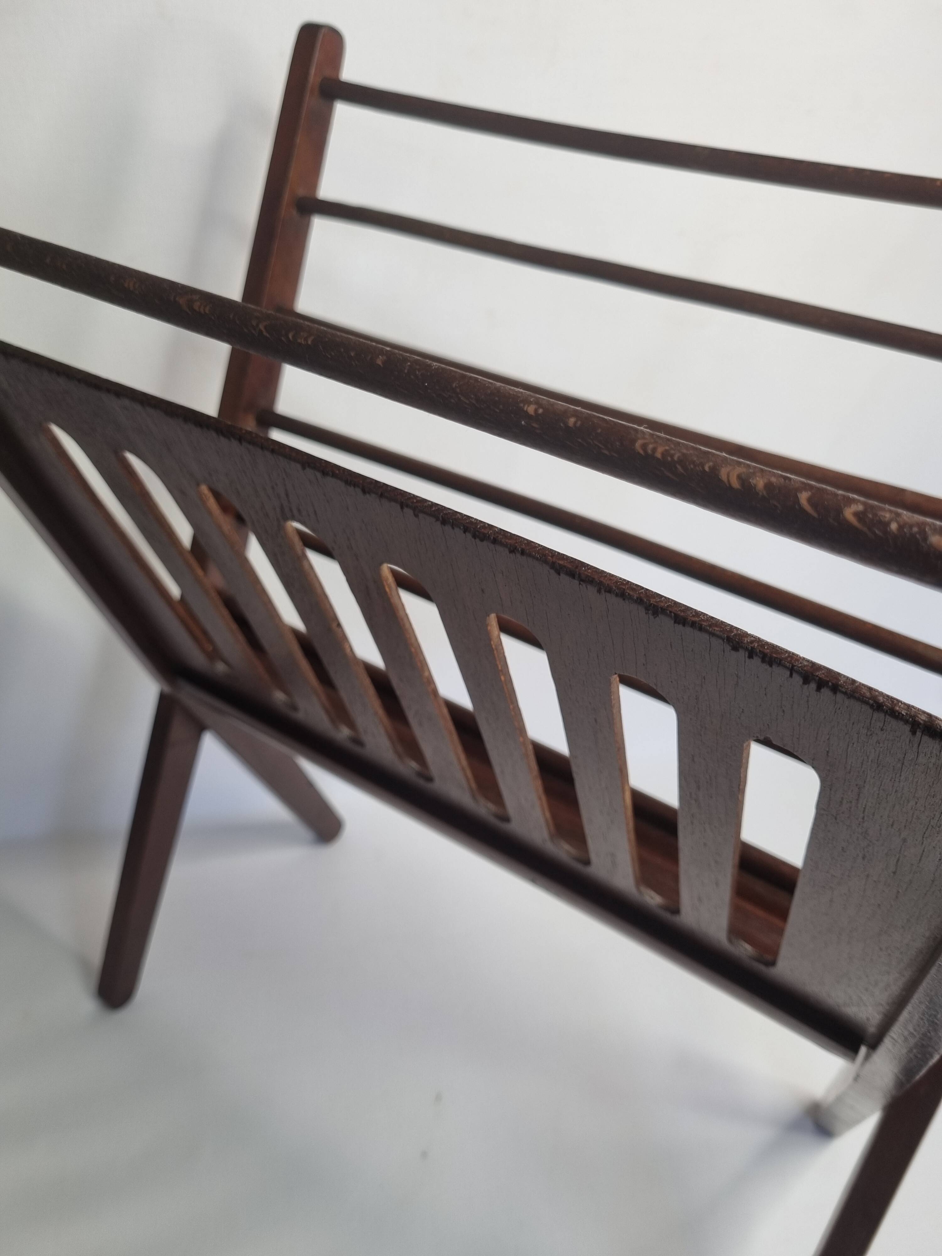 Folding teak magazine holder by Cees Braakman
