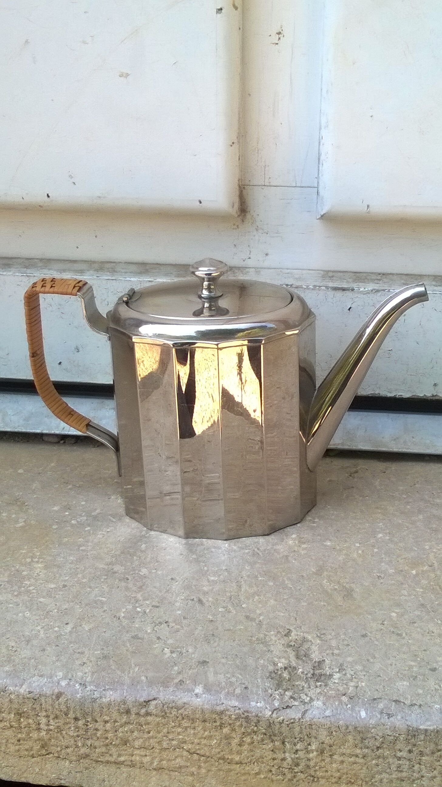 Silver metal teapot WMF year 1960