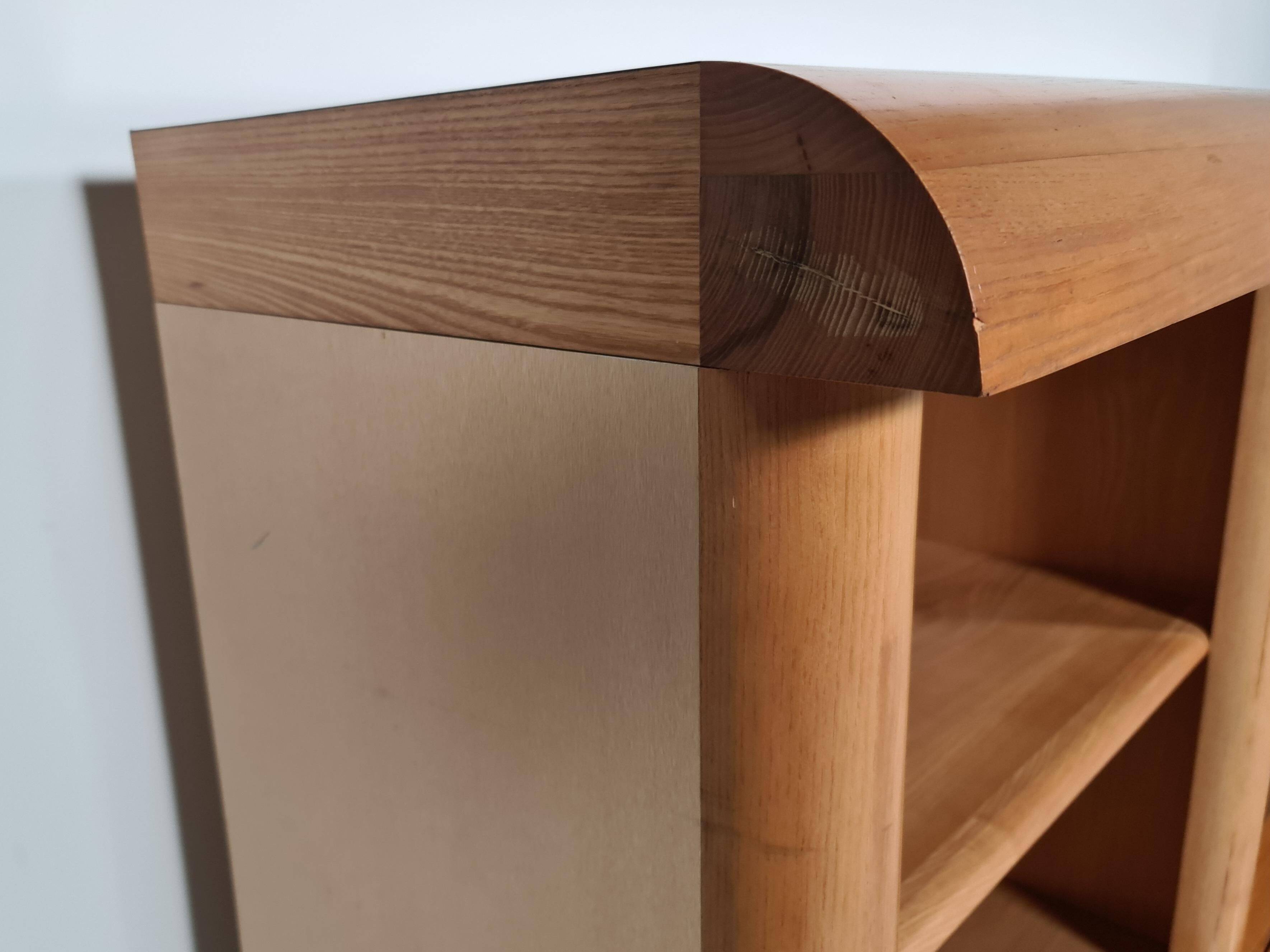 Enfilade/Credenza in oak and brushed brass, Italy, 1970