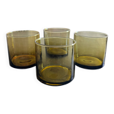 Set of 4 Scandinavian amber glasses
