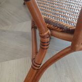 Vintage -Braided rattan sofa - chevron pattern