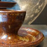 Four pyrite stoneware shells