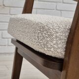 1960s, Danish armchair, refurbished, quality white/grey furniture fabric.