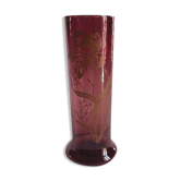 Vase vieux rose style art nouveau japonisant